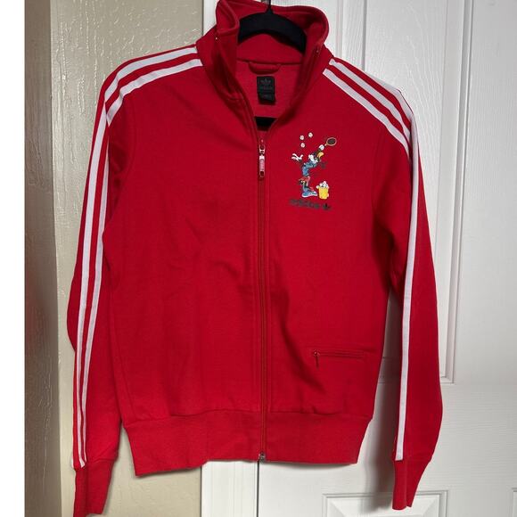 Vintage Adidas Originals Disney Goofy Red Track Top Women's Jacket‎ Medium - Picture 1 of 8